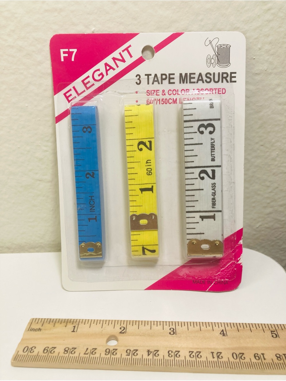 New 3 Pack Tape Measure - Blue, Yellow, White